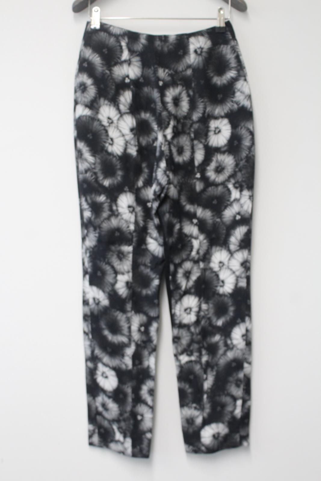 PRADA Ladies Grey Floral Print Straight Leg High Rise Trousers IT38 UK6 NEW