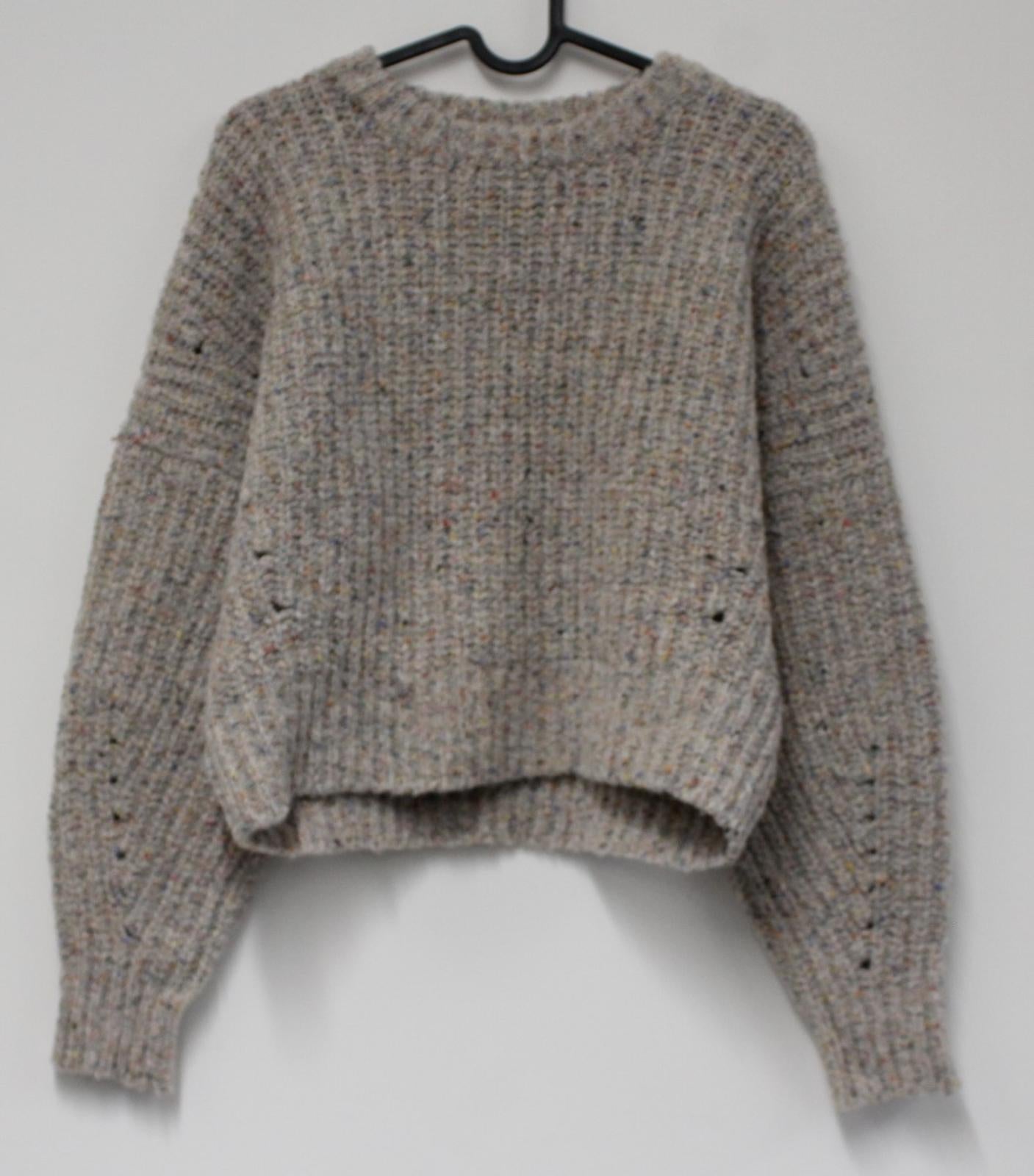 ISABEL MARANT Ladies Multicoloured Wool Blend Cropped Jumper FR34 UK6 NEW