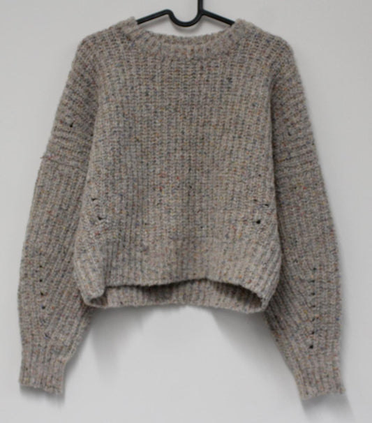 ISABEL MARANT Ladies Multicoloured Wool Blend Cropped Jumper FR34 UK6 NEW