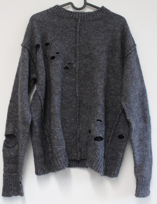 ISABEL MARANT Ladies Grey Mohair Wool Cut-Out Boxy Fit Sweater Size 34/XS NEW