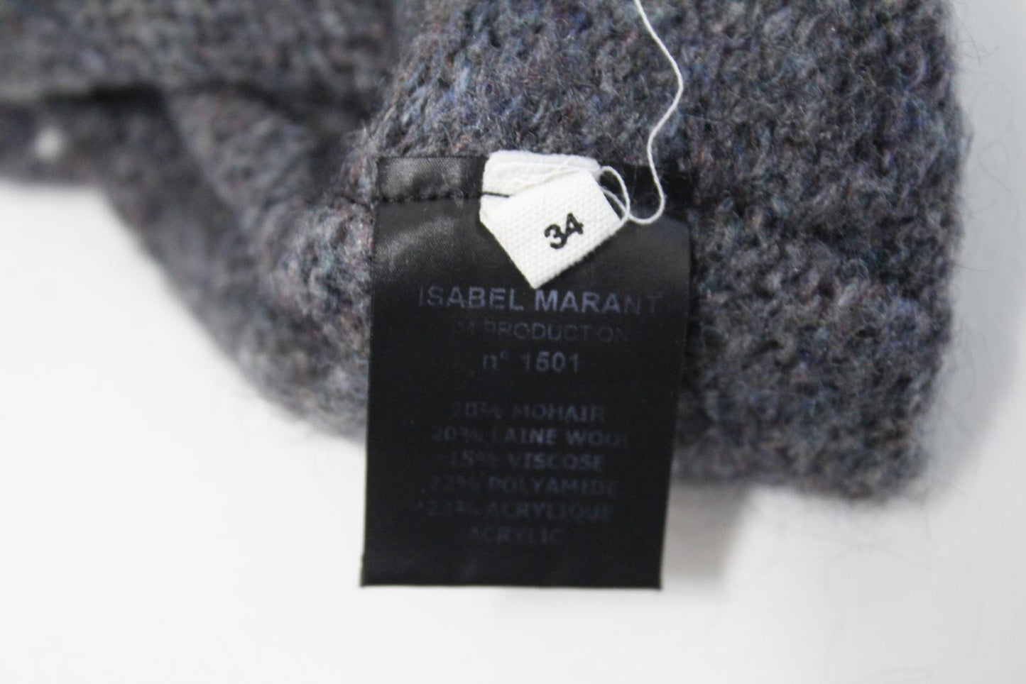 ISABEL MARANT Ladies Grey Mohair Wool Cut-Out Boxy Fit Sweater Size 34/XS NEW