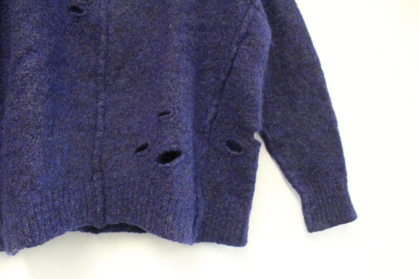 ISABEL MARANT Ladies Violet Blue Mohair Wool Cut-Out Boxy Fit Sweater S NEW
