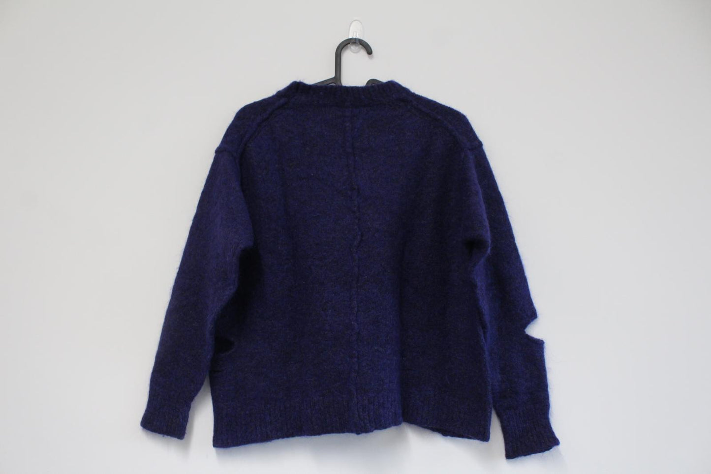 ISABEL MARANT Ladies Violet Blue Mohair Wool Cut-Out Boxy Fit Sweater S NEW