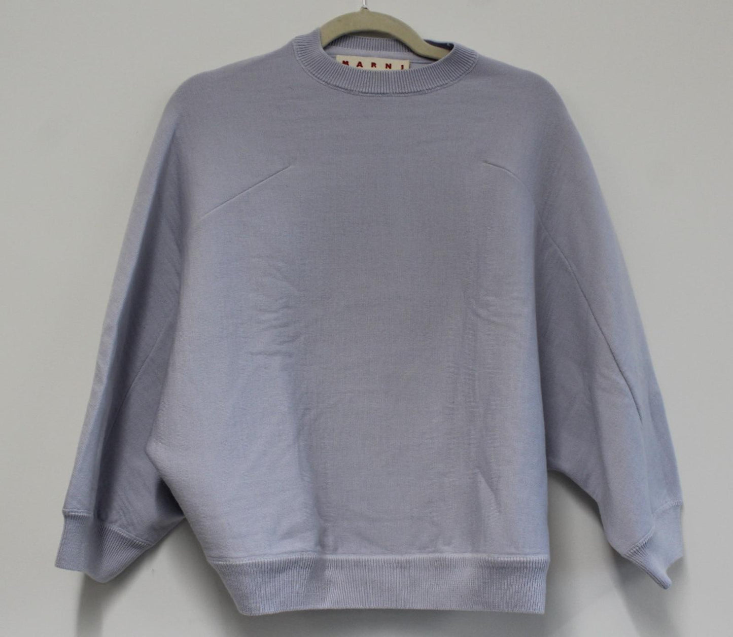 MARNI Ladies Pale Blue Wool Batwing Sleeve Boxy Fit Jumper EU38 UK10 NEW