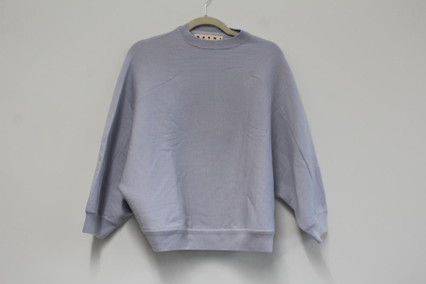MARNI Ladies Pale Blue Wool Batwing Sleeve Boxy Fit Jumper EU38 UK10 NEW