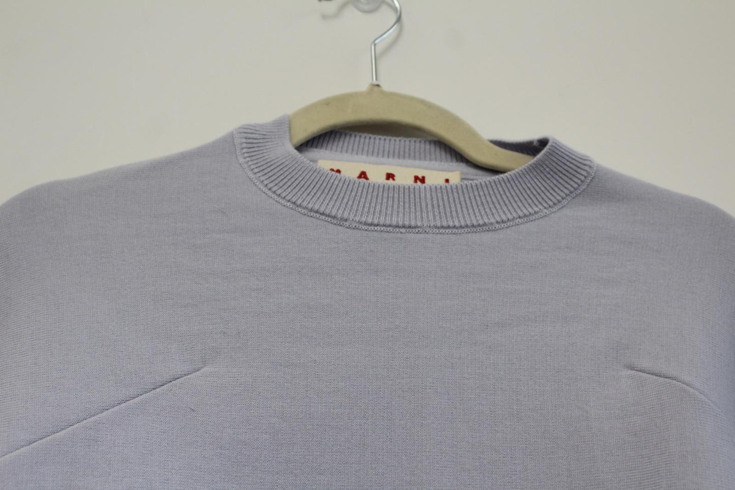 MARNI Ladies Pale Blue Wool Batwing Sleeve Boxy Fit Jumper EU38 UK10 NEW