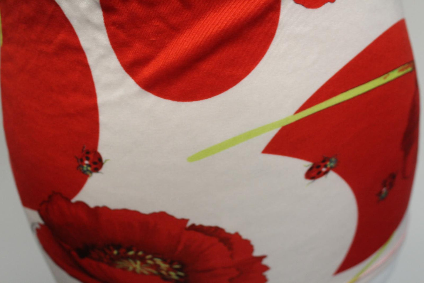 VERSACE Ladies Red Silk Blend Ladybird Poppy Print Tie Neck Top IT44 UK12 NEW