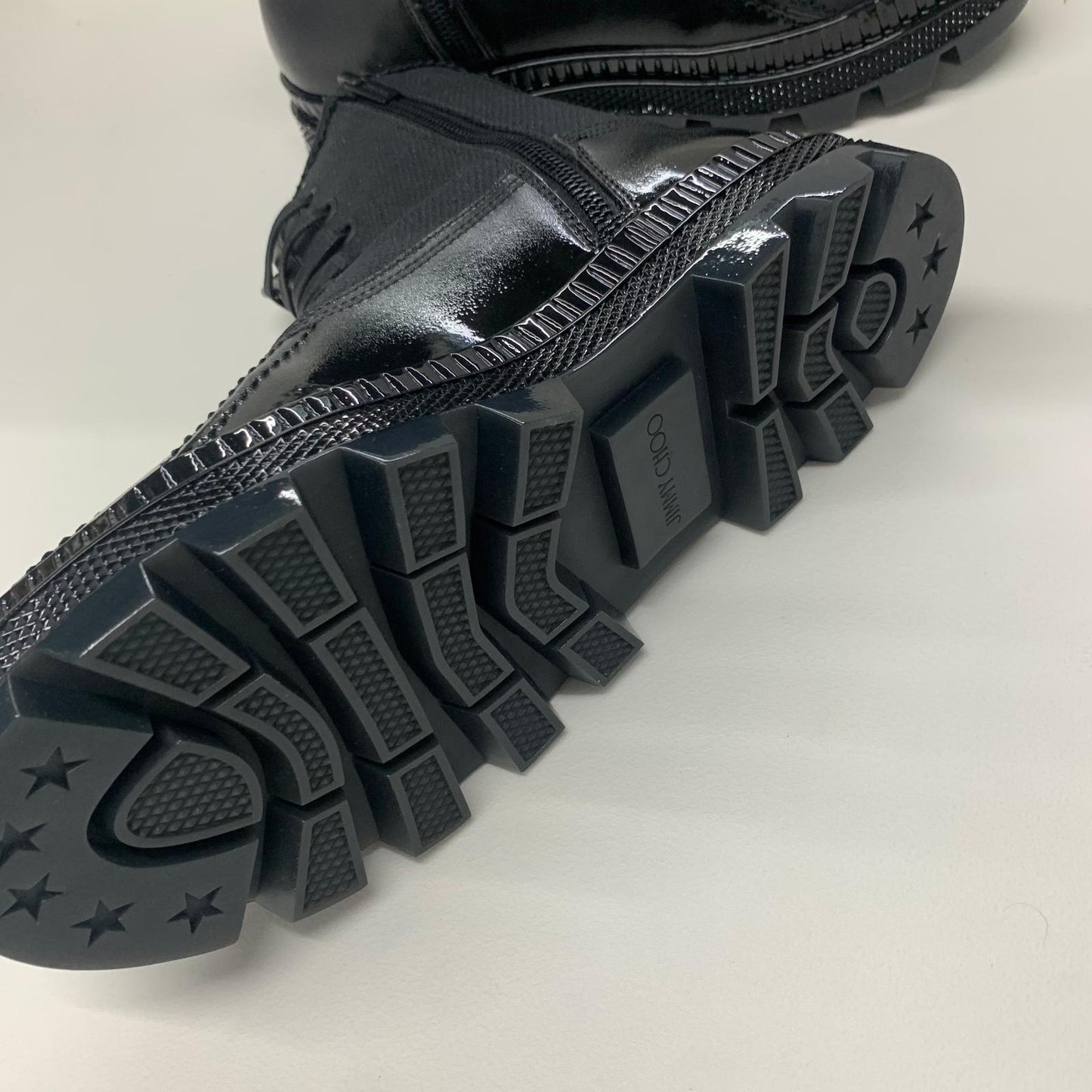 JIMMY CHOO Boot Bootie Ladies Black Trainer Sneaker Shoe Lace Zip Oskar UK7 NEW