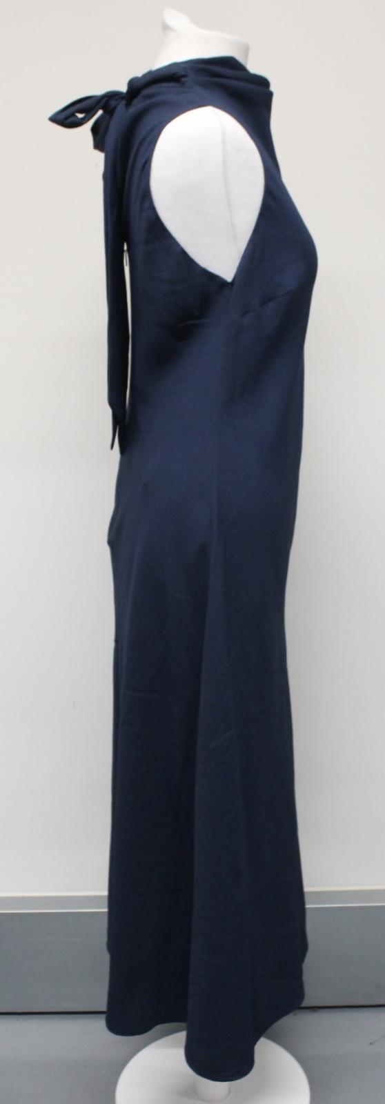 TED BAKER Ladies Eleanar Dark Blue Cowl Neck Sleeveless Midi Dress 2 UK10 NEW