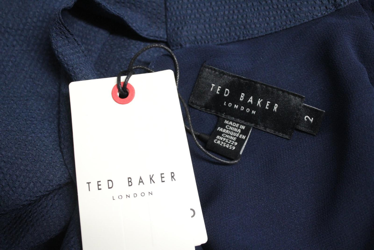 TED BAKER Ladies Eleanar Dark Blue Cowl Neck Sleeveless Midi Dress 2 UK10 NEW