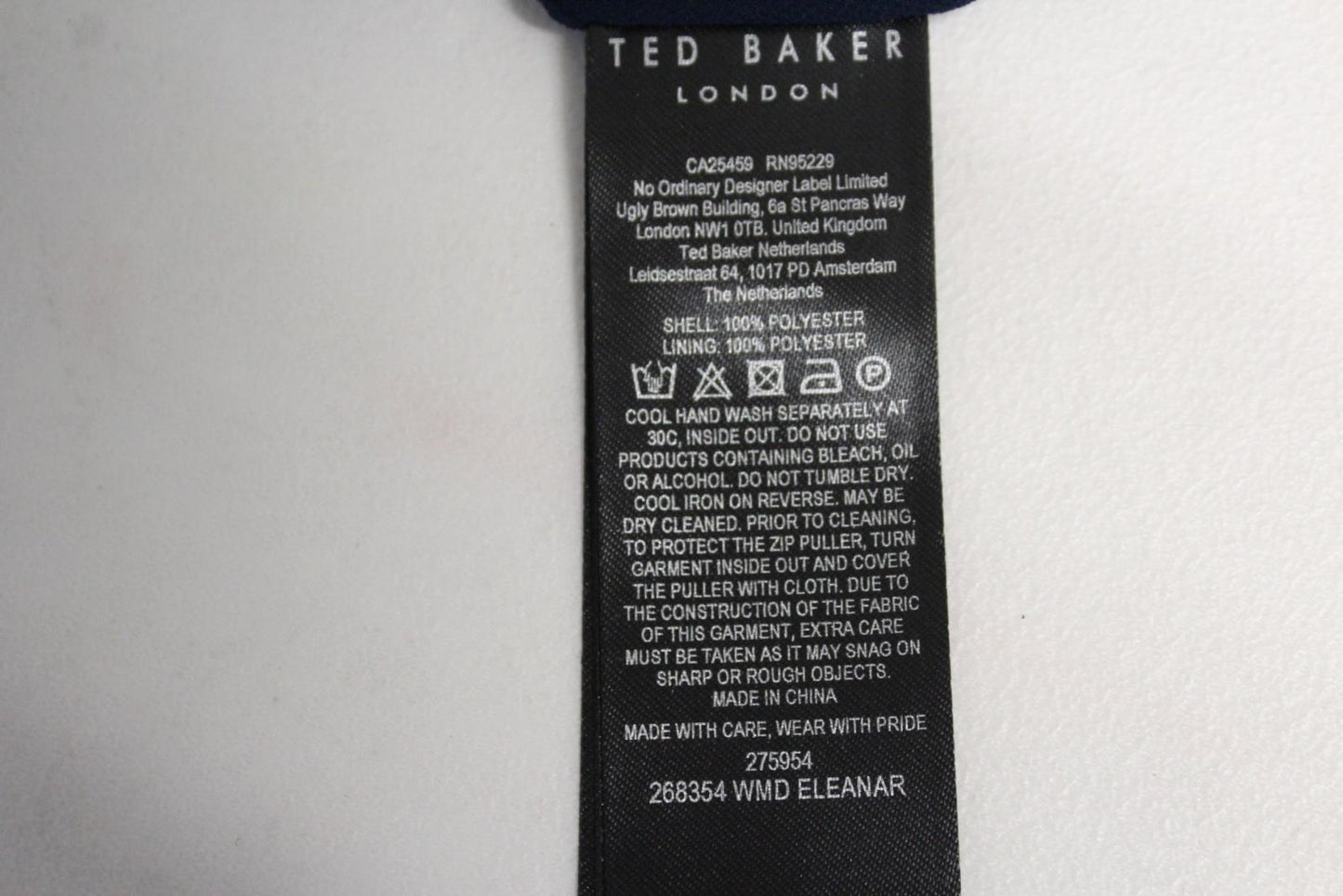 TED BAKER Ladies Eleanar Dark Blue Cowl Neck Sleeveless Midi Dress 2 UK10 NEW