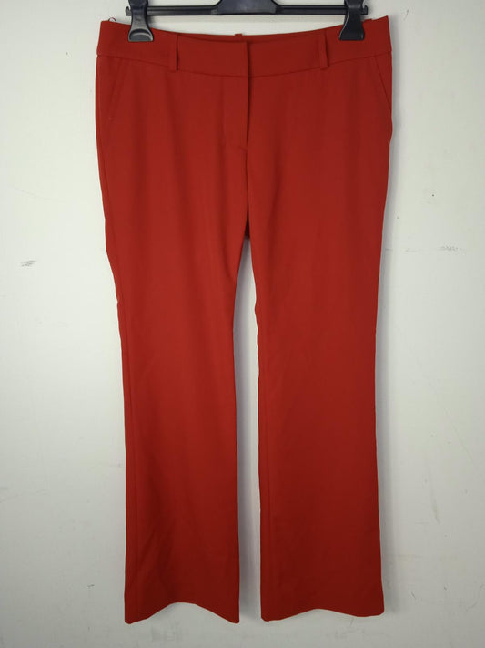 BALMAIN Ladies Red Wool Wide Flared Leg Trousers EU40 UK12 BNWT RRP990