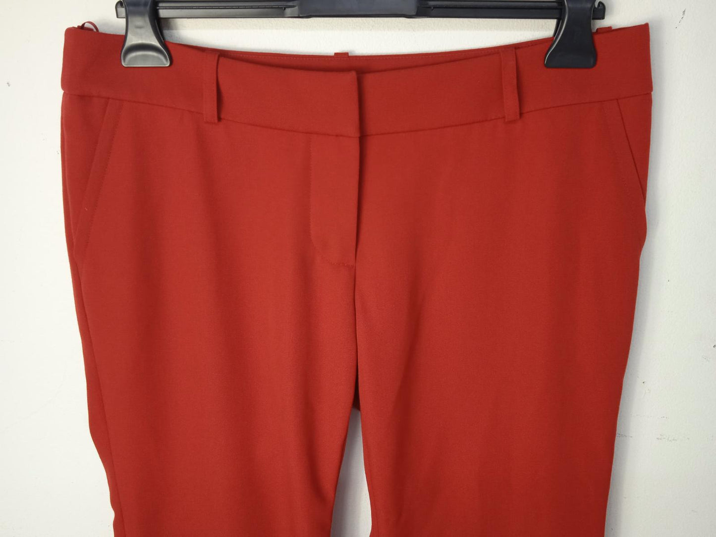 BALMAIN Ladies Red Wool Wide Flared Leg Trousers EU40 UK12 BNWT RRP990