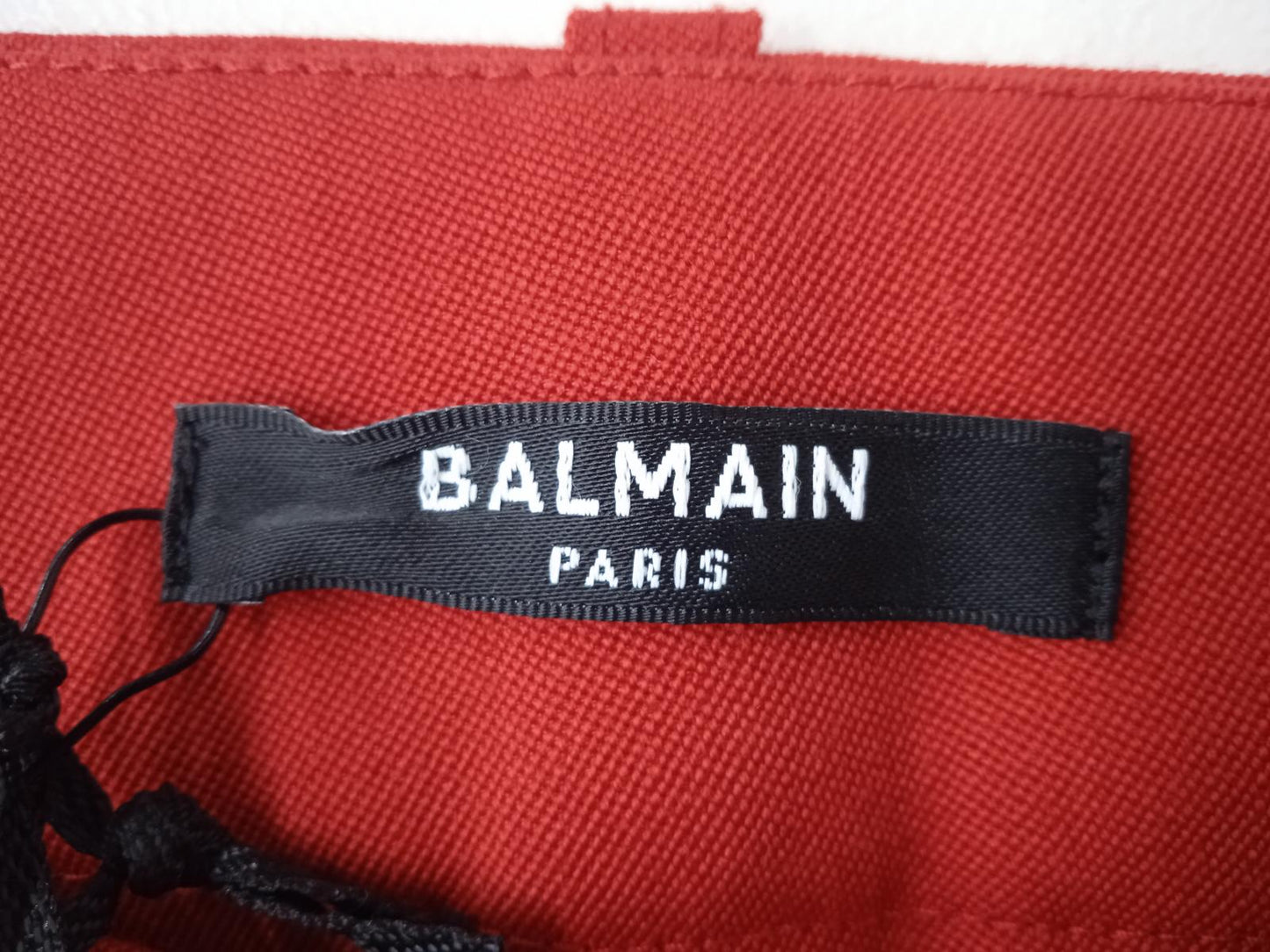 BALMAIN Ladies Red Wool Wide Flared Leg Trousers EU40 UK12 BNWT RRP990