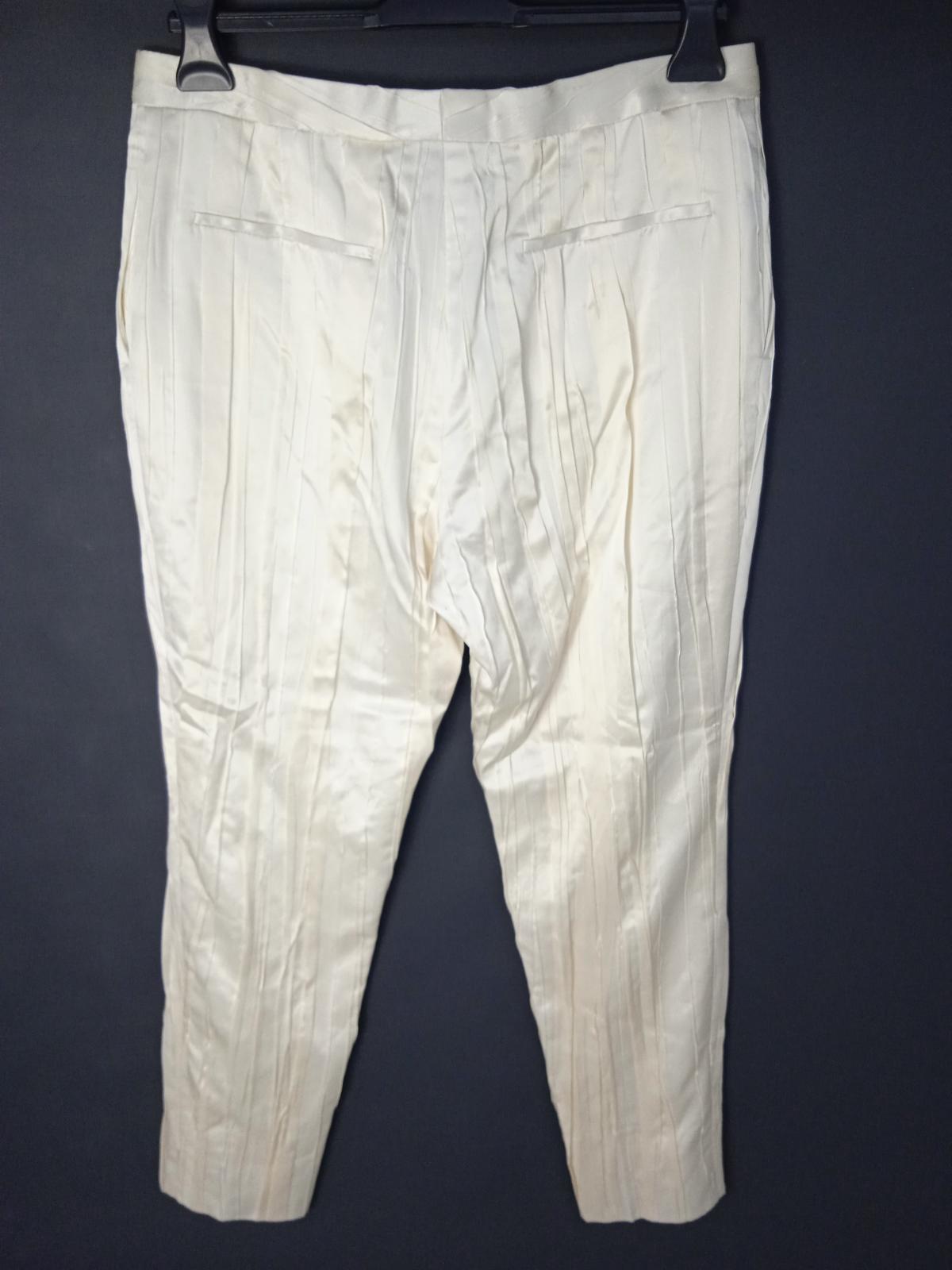SAINT LAURENT Ladies White Silk Pleated Tapered Trousers EU42 UK14 BNWT RRP1690