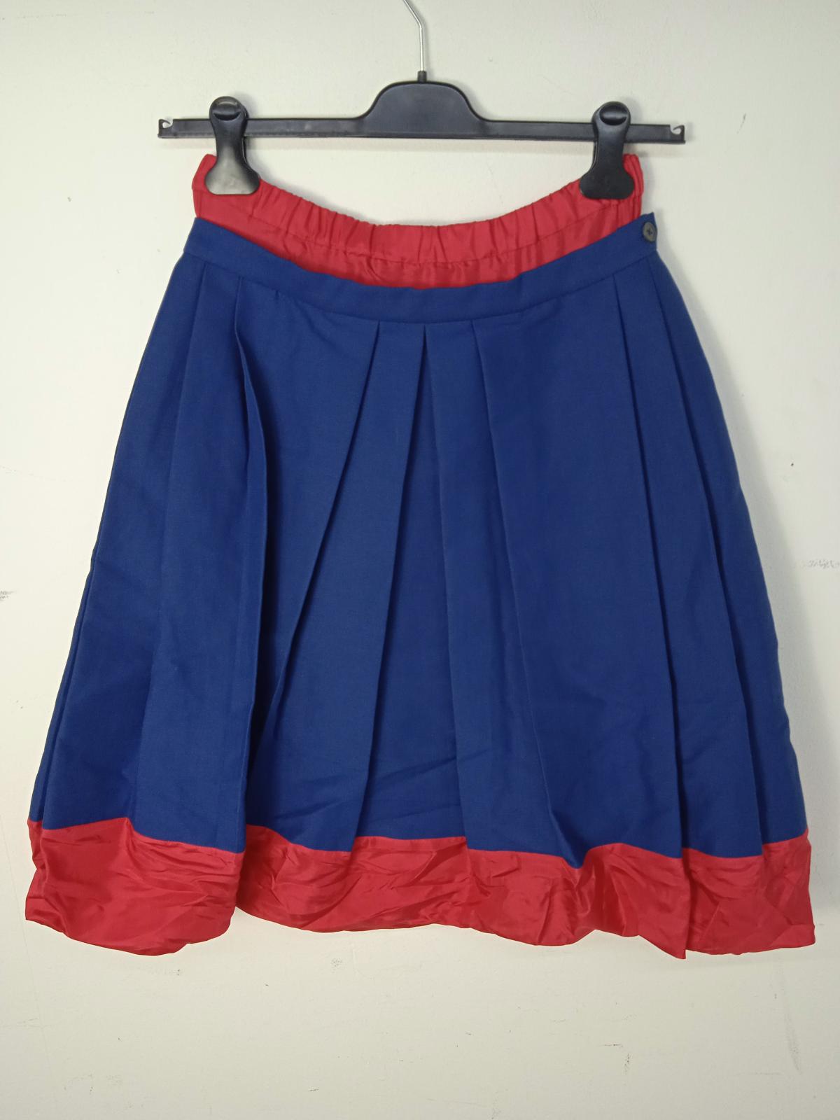 MARNI Ladies Ocean Blue & Tulip Red Cotton/Silk Cady Skirt EU40 UK12 BNWT RRP800