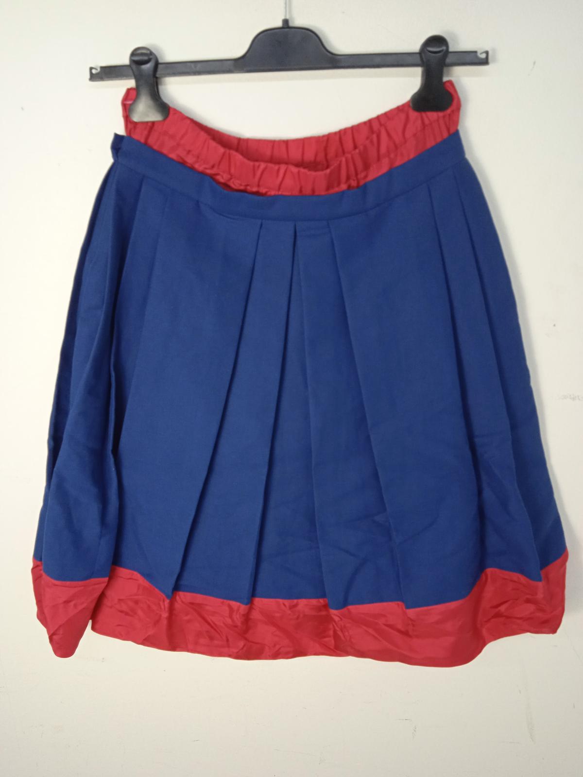 MARNI Ladies Ocean Blue & Tulip Red Cotton/Silk Cady Skirt EU40 UK12 BNWT RRP800