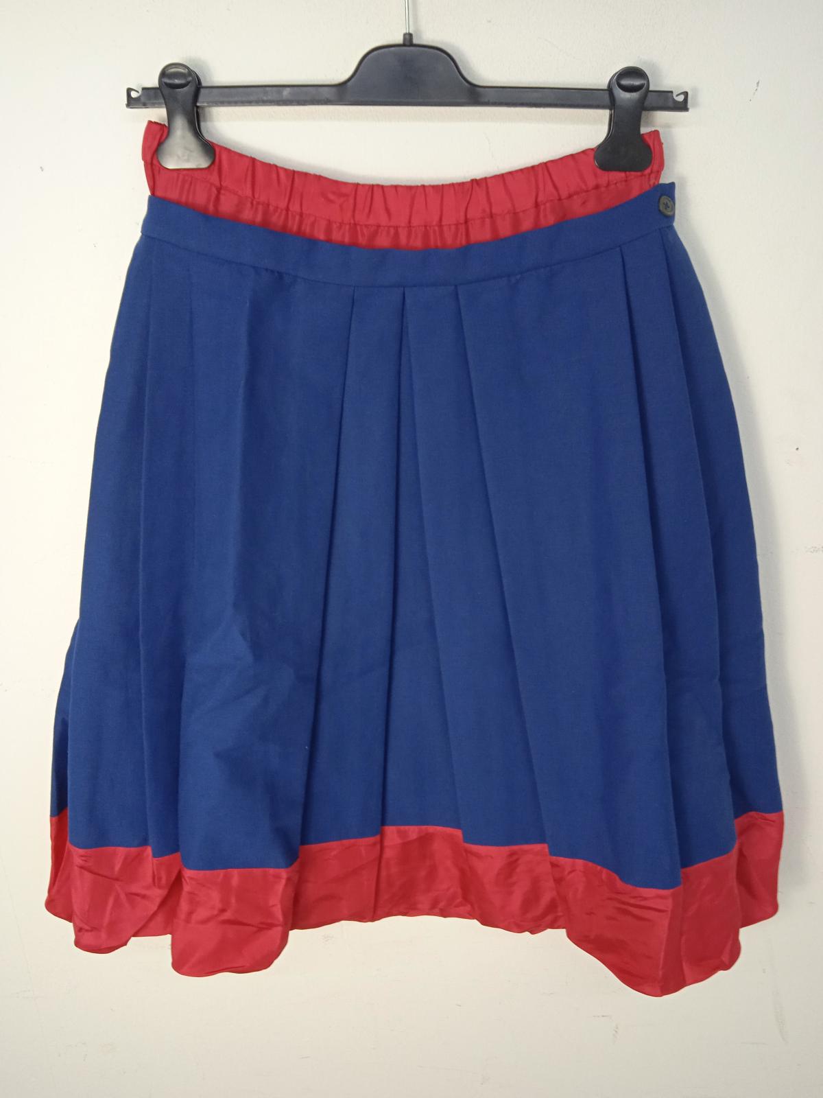 MARNI Ladies Ocean Blue & Tulip Red Cotton/Silk Cady Skirt EU42 UK14 NEW RRP800