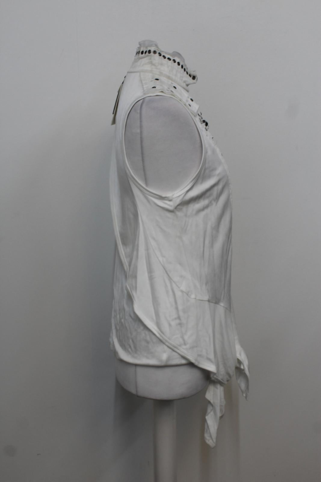 CHLOE Ladies Haut Iconic Milk White Metal Eyelet Blouse EU36 UK8 NEW RRP1200