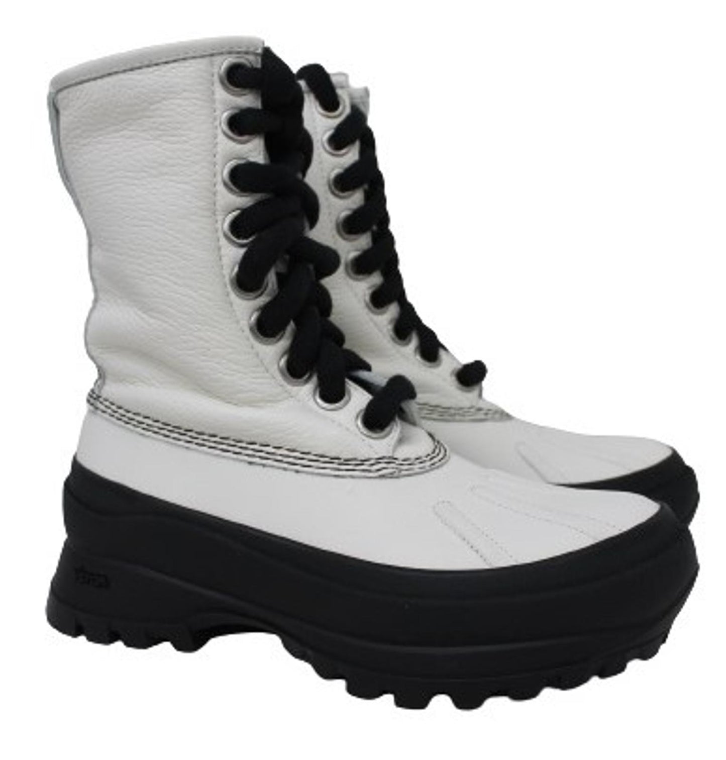 JIL SANDER Ladies White Leather Lace Up Boston Combat Boots EU36 UK3 NEW
