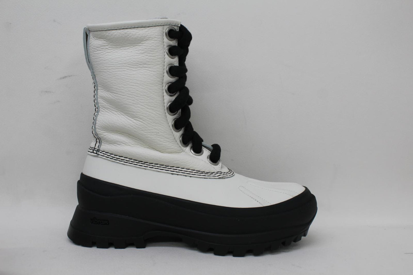 JIL SANDER Ladies White Leather Lace Up Boston Combat Boots EU36 UK3 NEW
