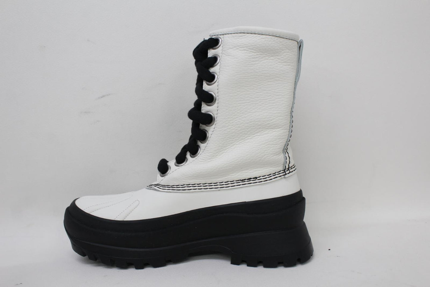 JIL SANDER Ladies White Leather Lace Up Boston Combat Boots EU36 UK3 NEW
