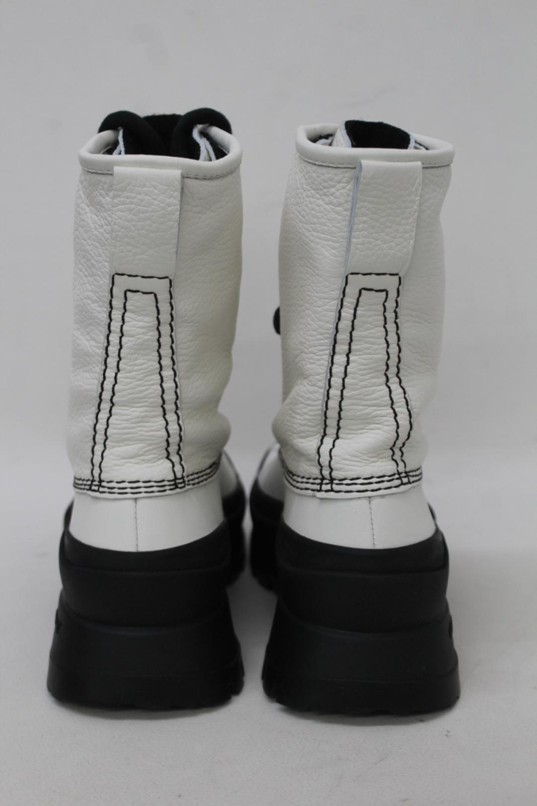 JIL SANDER Ladies White Leather Lace Up Boston Combat Boots EU36 UK3 NEW