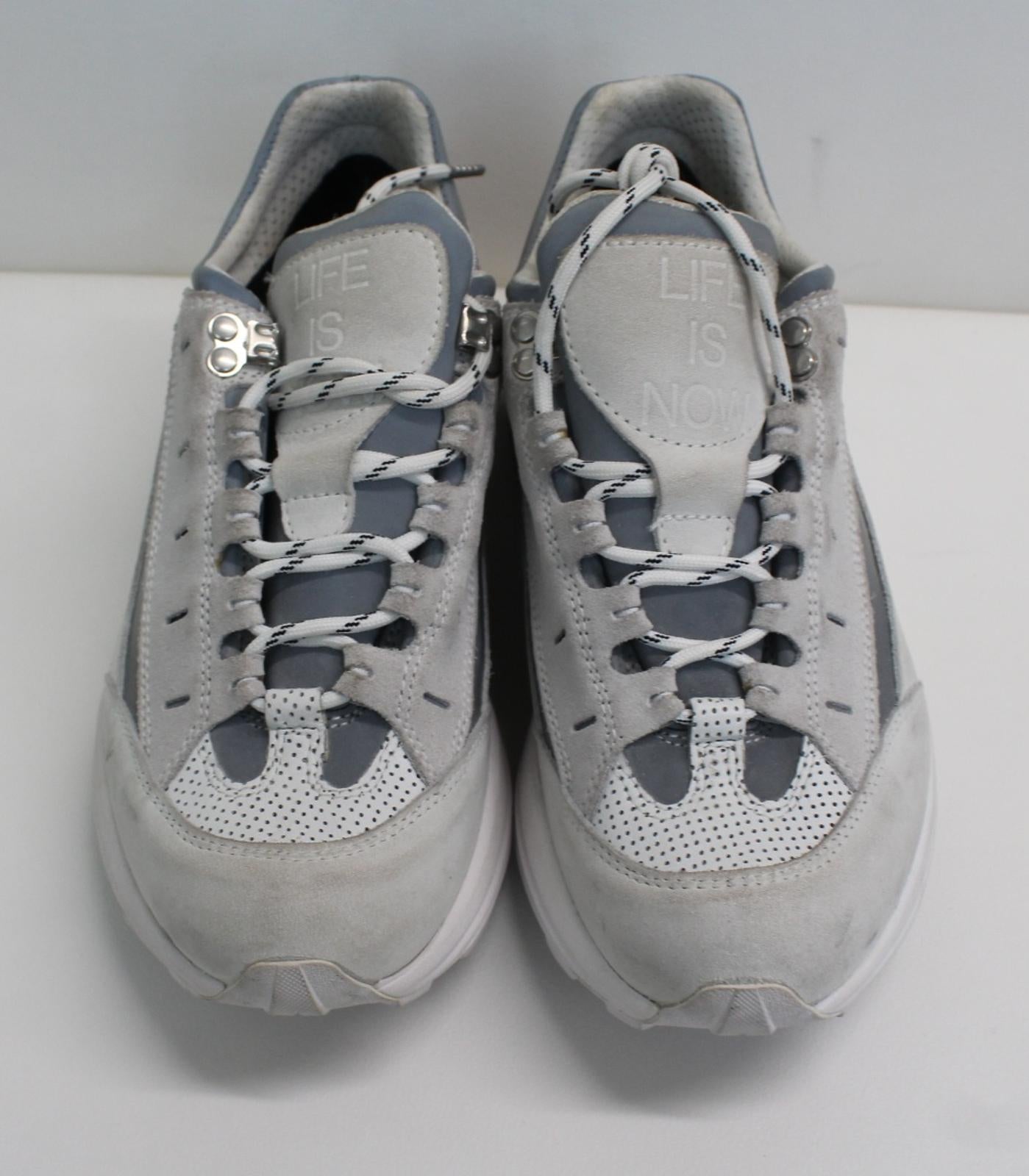 GANNI Ladies Iris Grey White Suede Panelled Hiking Trainers EU40 UK7 NEW