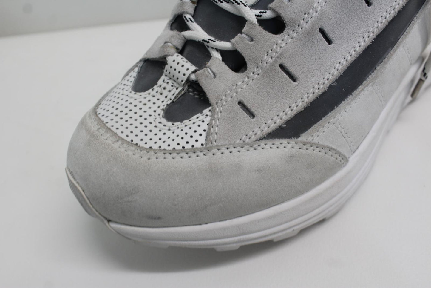 GANNI Ladies Iris Grey White Suede Panelled Hiking Trainers EU40 UK7 NEW