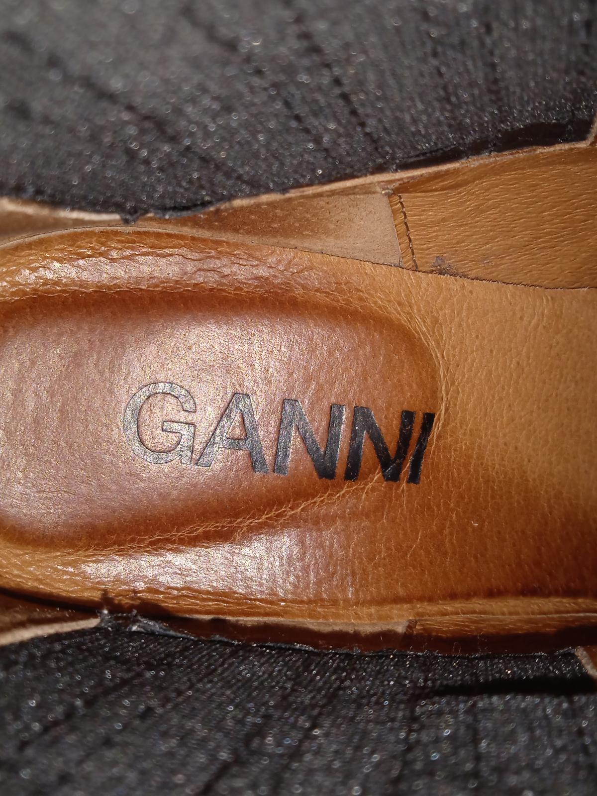 GANNI Ladies Brown, Beige And Green Leather Callie 70 Cowboy Boots EU40 UK7 NEW