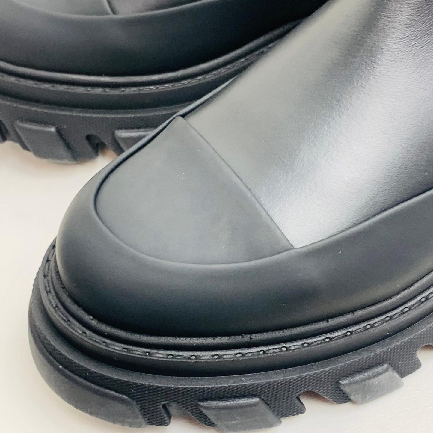 GANNI Chelsea Ladies Black Chunky Rubber Yellow Stitch Boot Shoe UK6 NEW RRP355