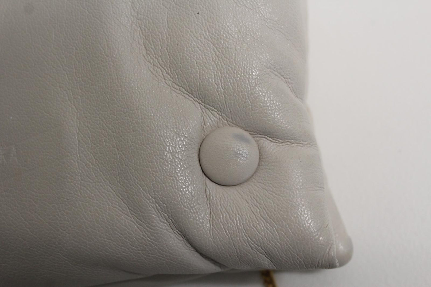 NANUSHKA Ladies Tao Cream Beige Soft Padded Faux Leather Chain Clutch Bag NEW