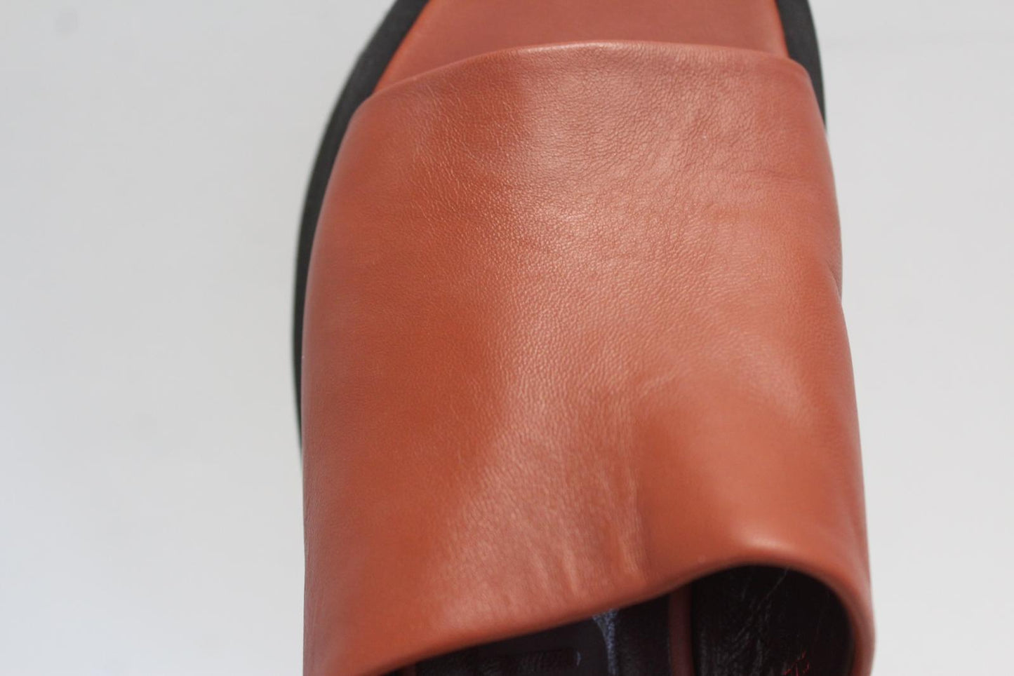 STAUD Ladies Alpine 30 Rust Brown Leather Platform Slide Sandals UK6 NEW RRP295