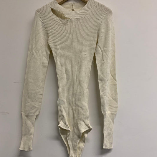 JACQUEMUS Long Sleeve Ladies Beige Bodysuit One-Piece UK8 NEW RRP275