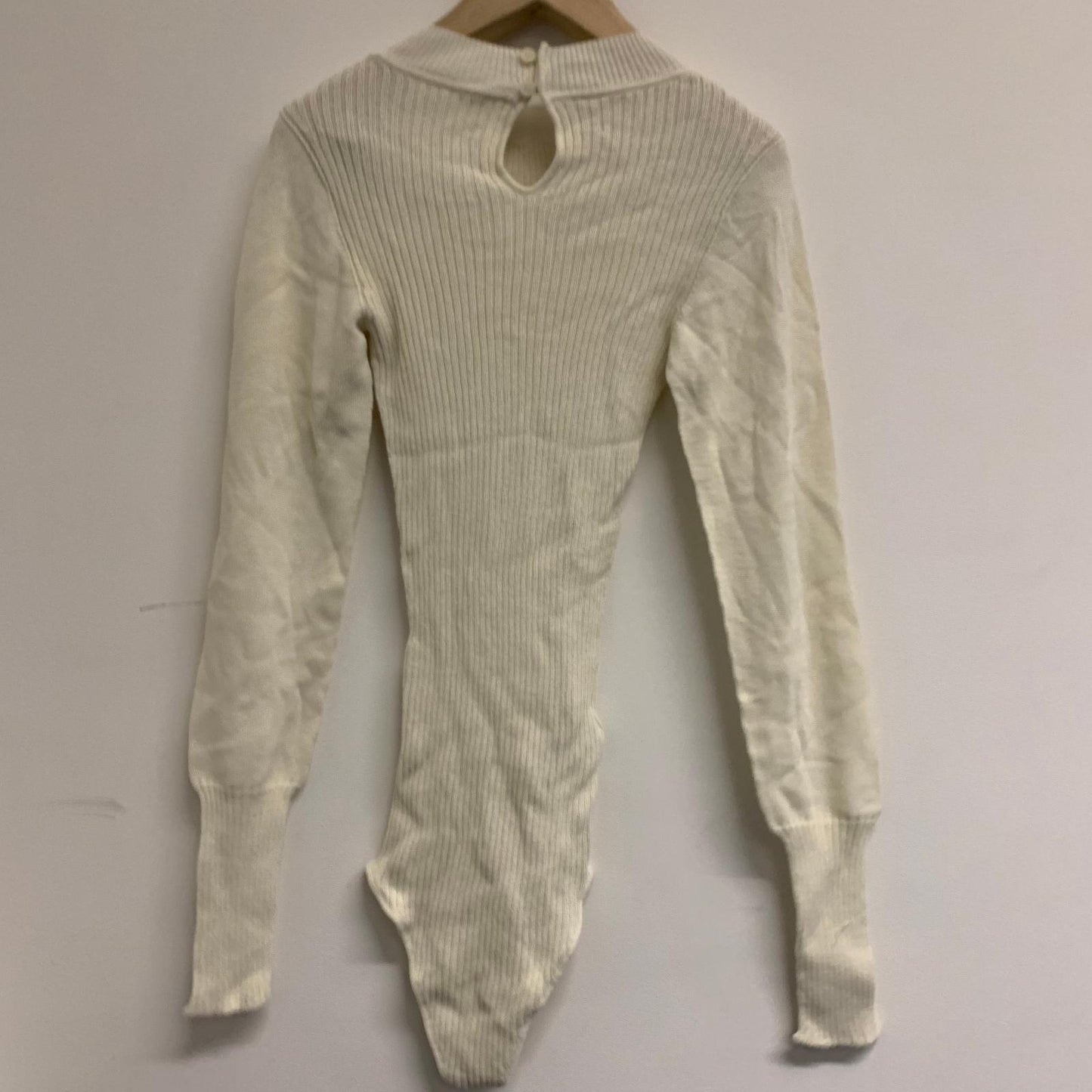 JACQUEMUS Long Sleeve Ladies Beige Bodysuit One-Piece UK8 NEW RRP275