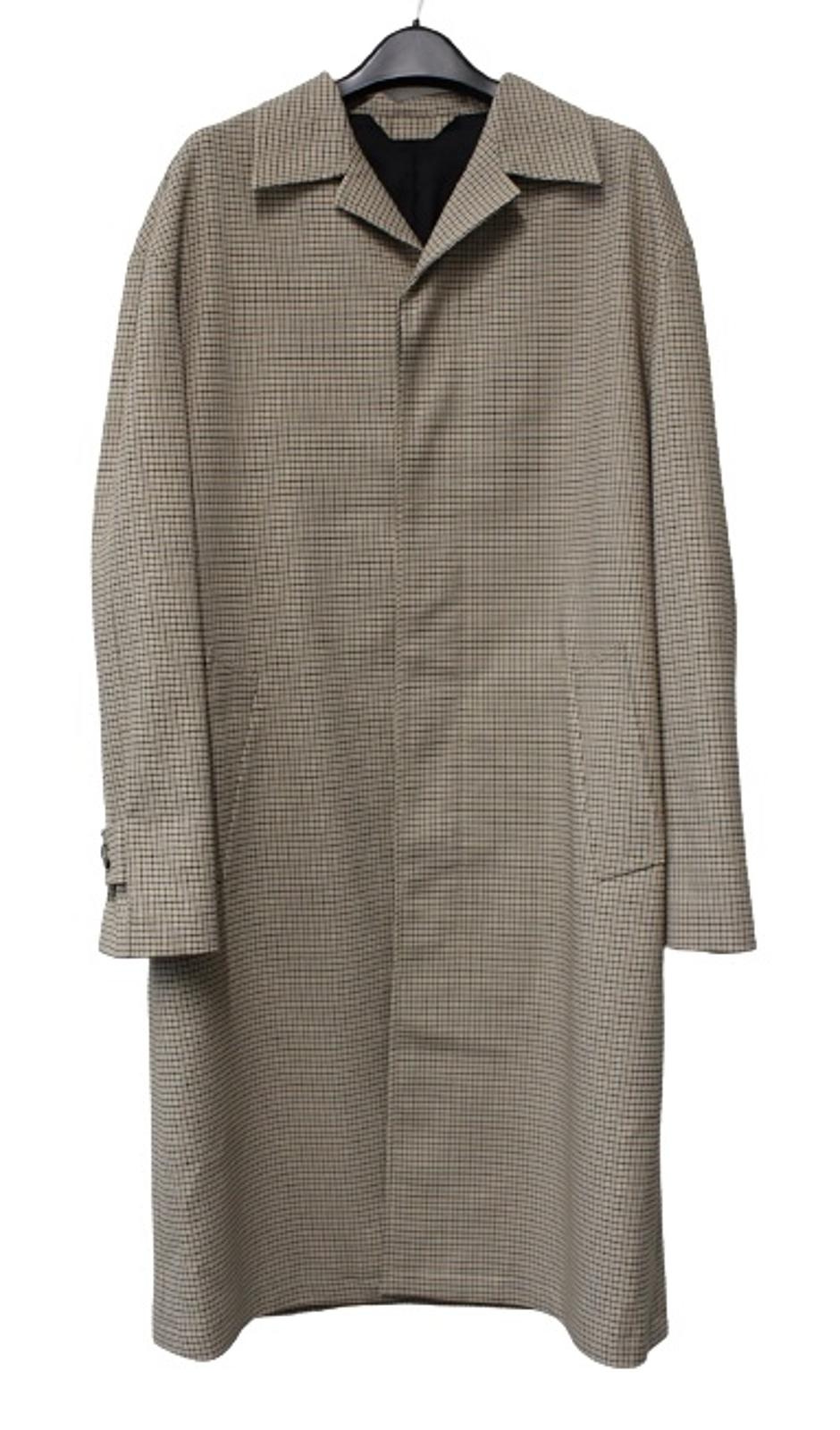 JOSEPH Men's Camel Beige Relax Fit Hidden Button Gingham Coat IT48 UK38 NEW
