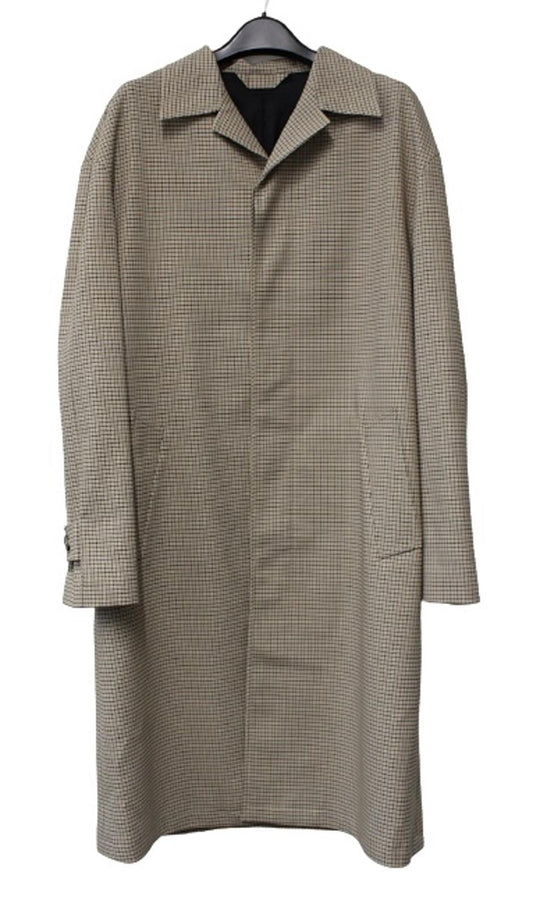 JOSEPH Men's Camel Beige Relax Fit Hidden Button Gingham Coat IT48 UK38 NEW