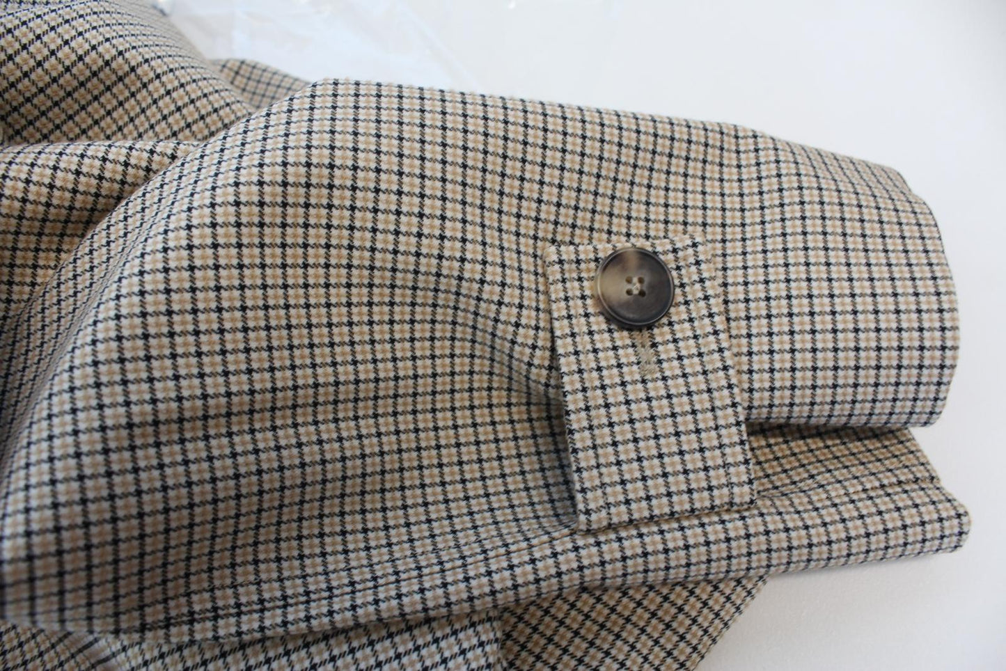 JOSEPH Men's Camel Beige Relax Fit Hidden Button Gingham Coat IT48 UK38 NEW