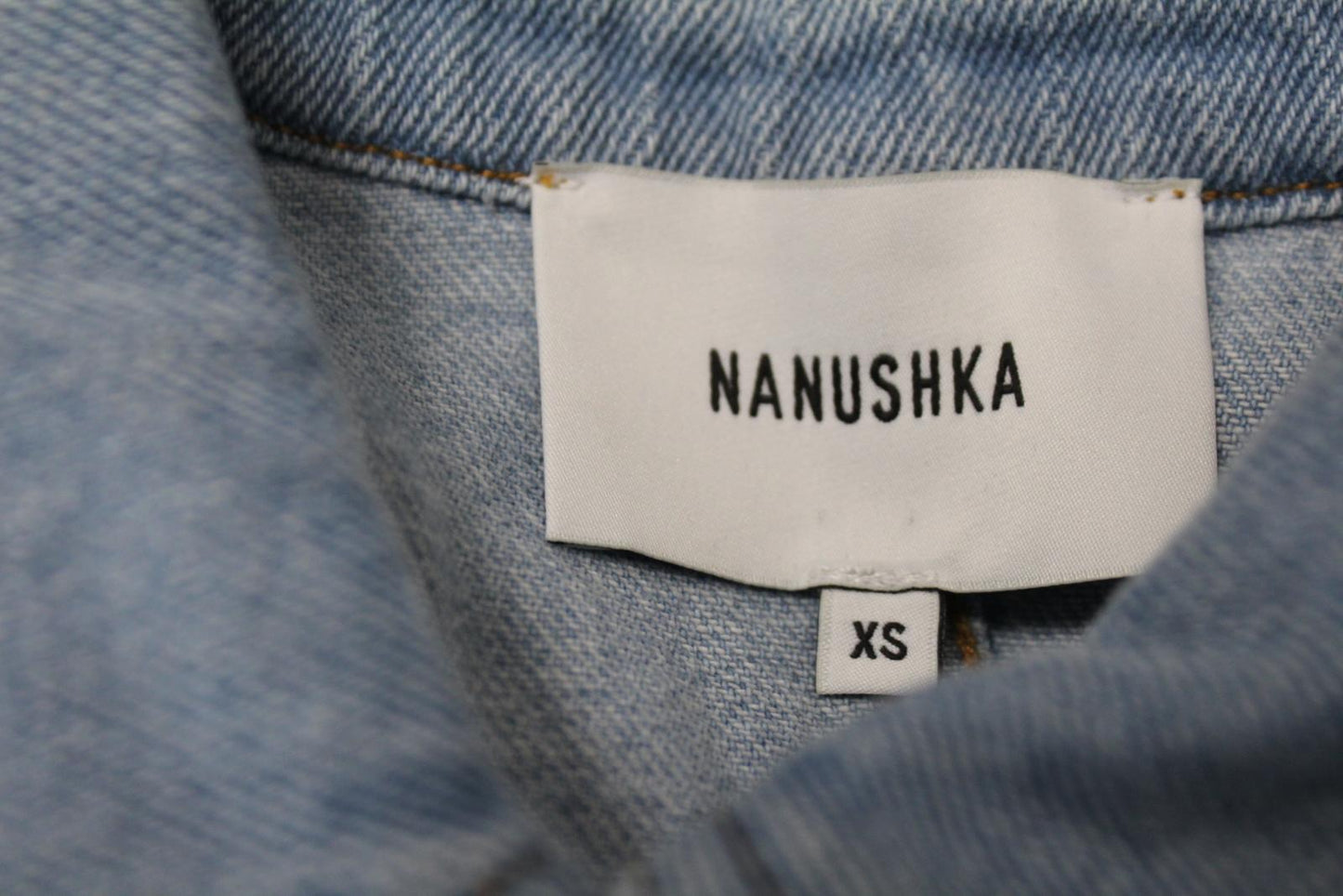 NANUSHKA Ladies 80'S Wash Blue Cotton Denim Belted Shirt Dress Size XS NEW