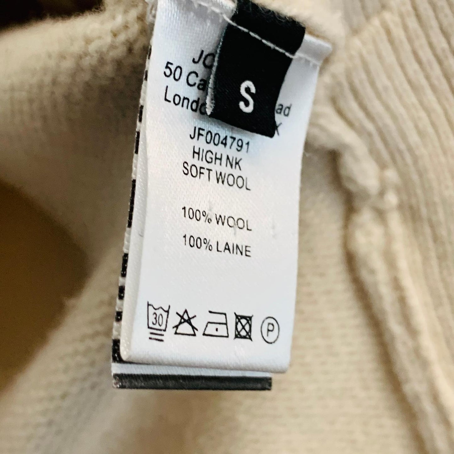 JOSEPH Jumper Pullover Beige Long Sleeve High Neck Ladies UKS NEW RRP350