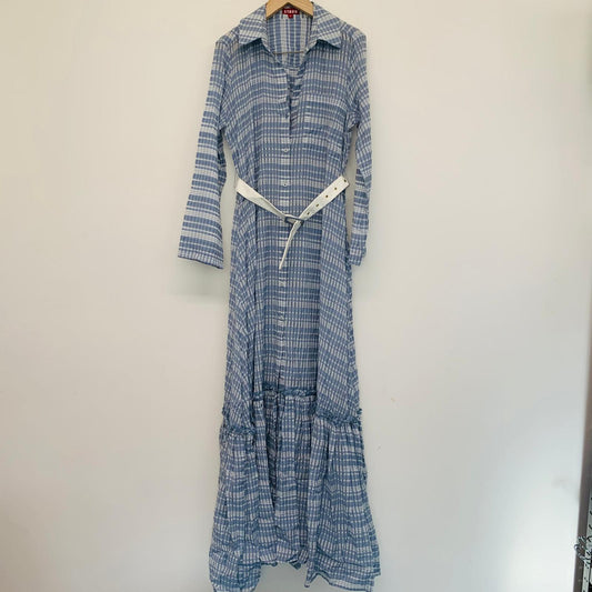STAUD Blue Ladies Shirt Dress Collared Long Sleeve Dress Size UKXS NEW RRP750