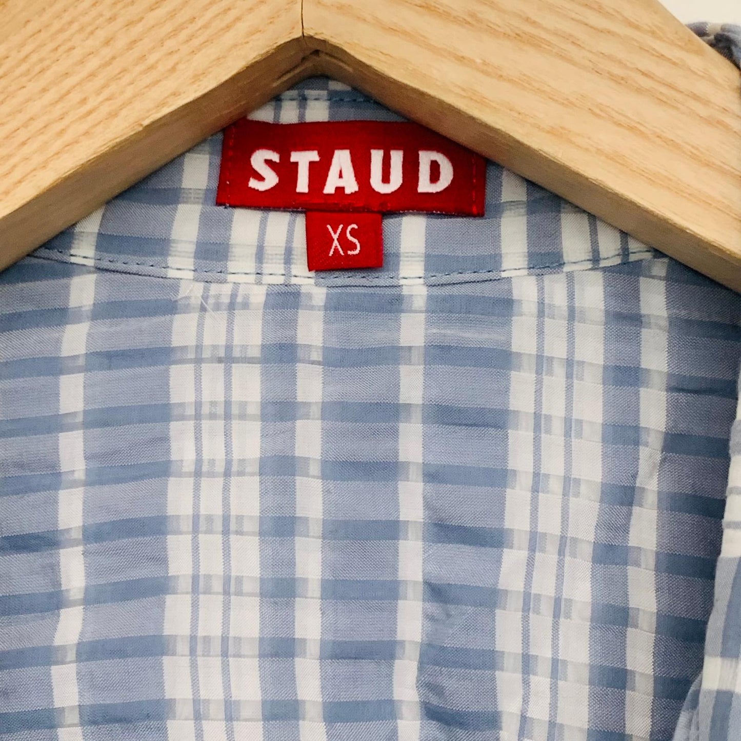 STAUD Blue Ladies Shirt Dress Collared Long Sleeve Dress Size UKXS NEW RRP750