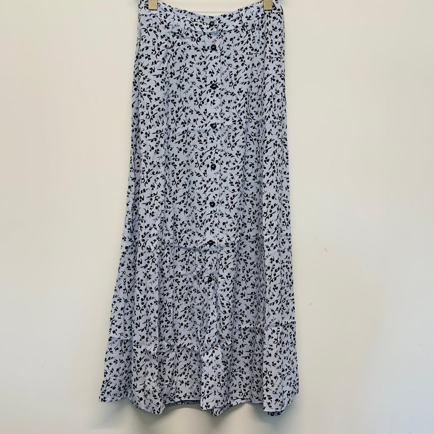GANNI Ladies Blue Skirt Floral Contrast Long A-Line UK 8 NEW RRP340