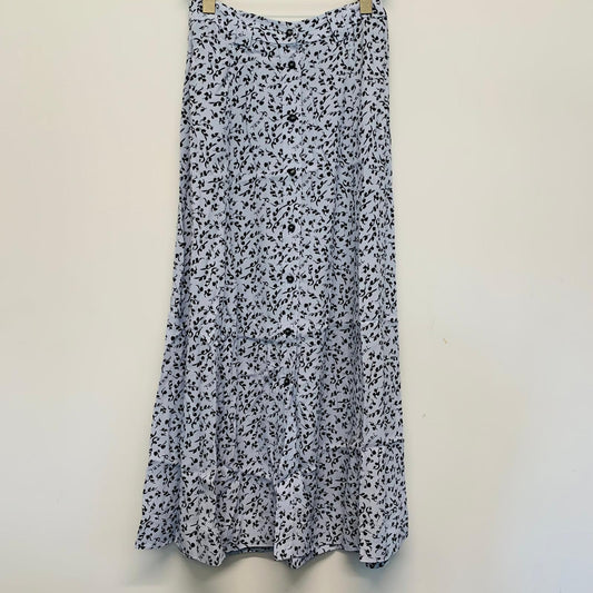 GANNI Ladies Blue Skirt Floral Contrast Long A-Line UK 8 NEW RRP340