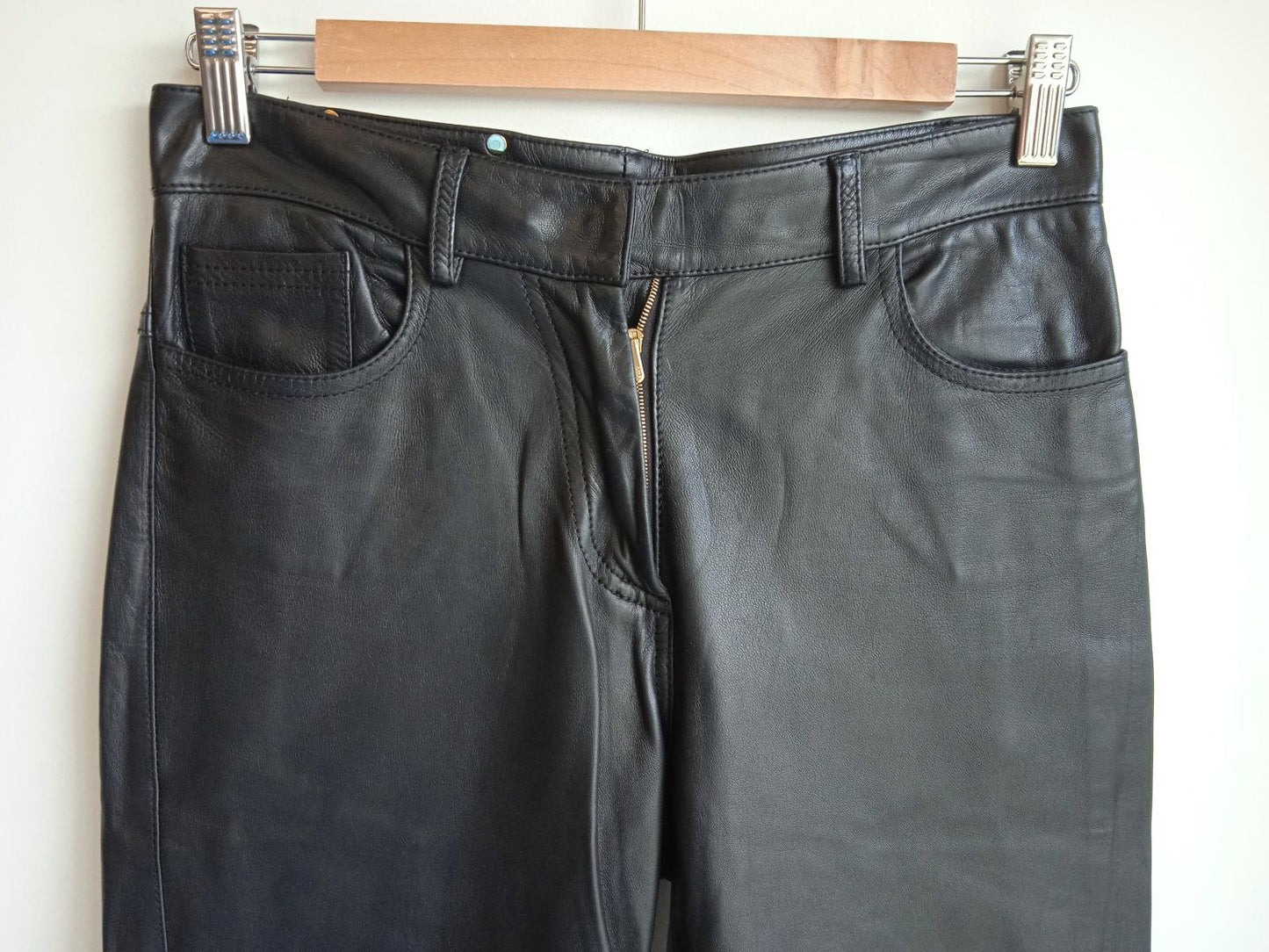 PAUL SMITH Ladies Leather Straight Leg Cropped Trousers RRP1205 EU38 UK6 NEW