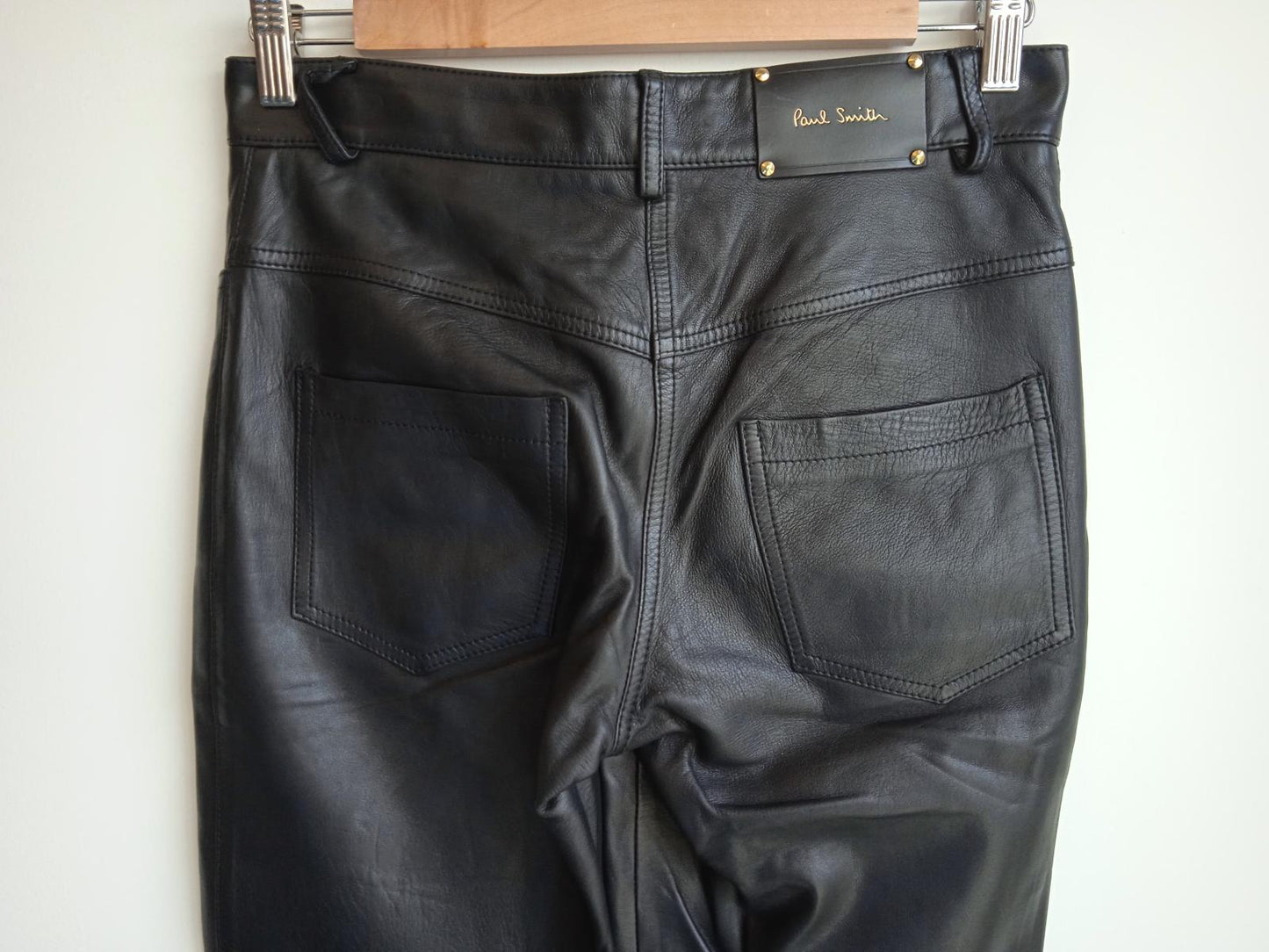 PAUL SMITH Ladies Leather Straight Leg Cropped Trousers RRP1205 EU38 UK6 NEW