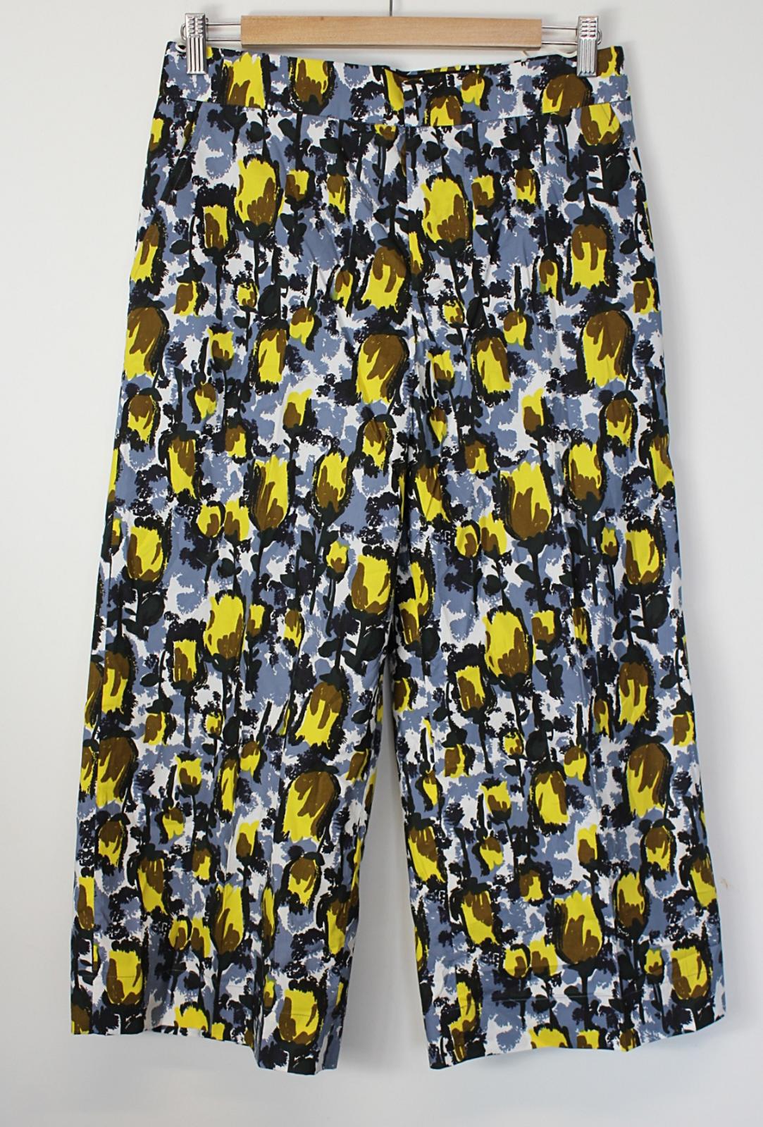 MARNI Ladies Commessa Multi-Coloured Printed Button Cotton Trousers IT40 UK8 NEW