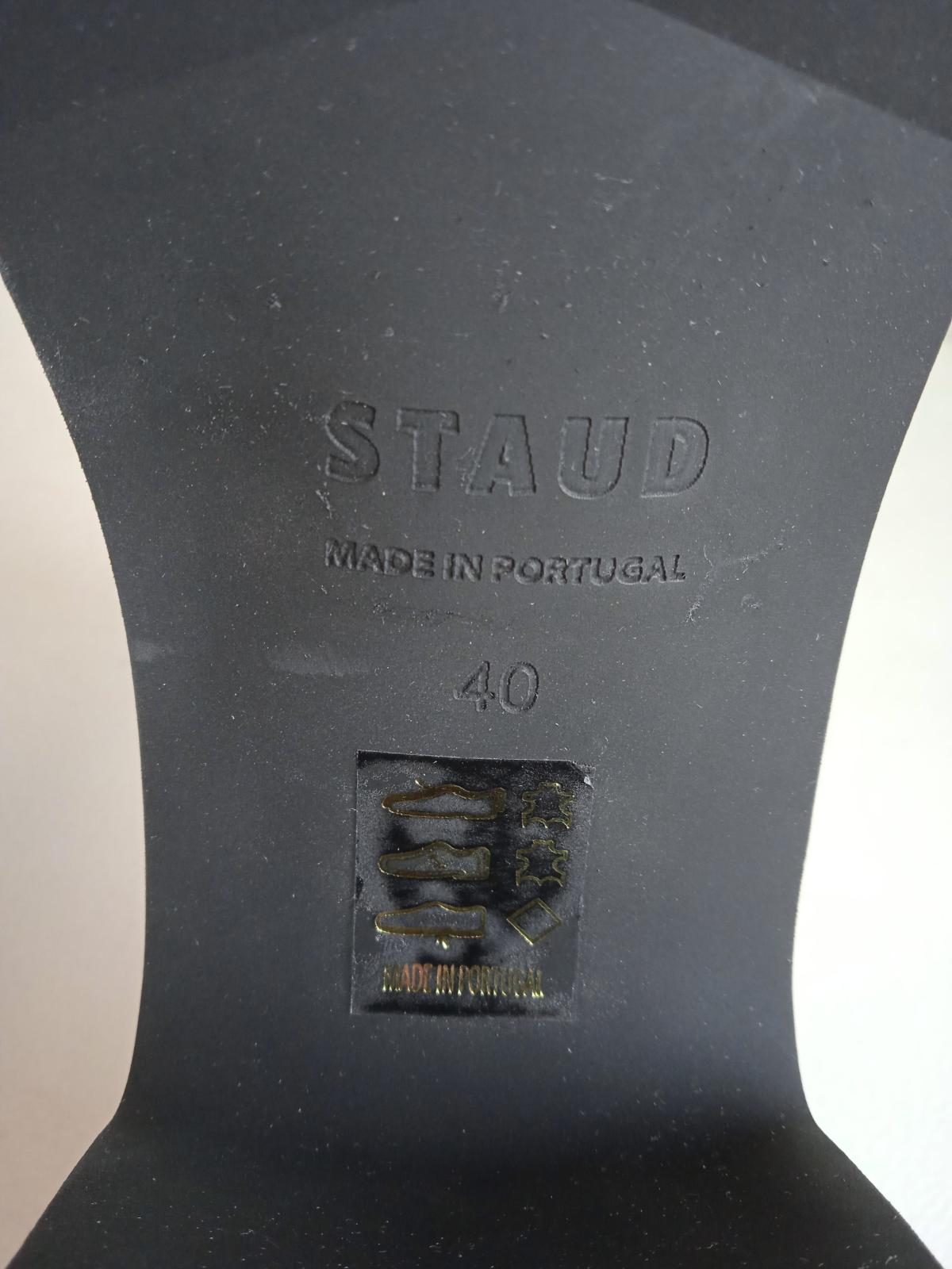 STAUD Ladies Black Leather Amber Platform Sandals Size EU40 UK7 RRP355 NEW