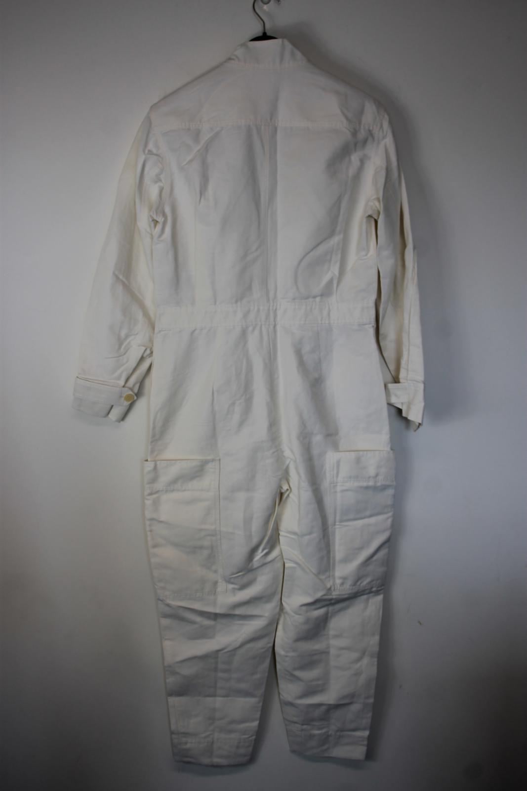STELLA MCCARTNEY Ladies White Cotton Zip-Pocket Jumpsuit EU36 UK8 NEW