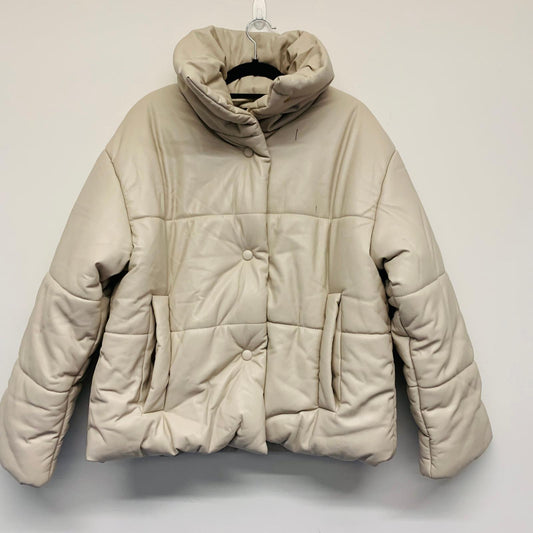 NANUSHKA Beige Ladies Puffer Cropped Long Sleeve Collared Coat UK XS NEW